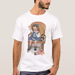 T-shirts Menina Costurando Bonecas