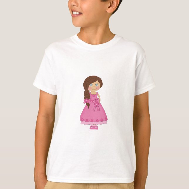 T-shirts Menina da consciência do cancro da mama (Frente)