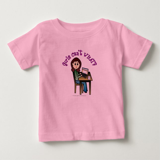 T-shirts Menina de Computador Leve (Frente)