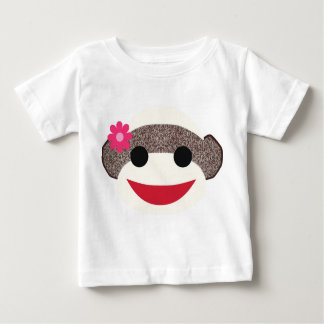 T-shirts Menina de Flor de Macaco Rosa