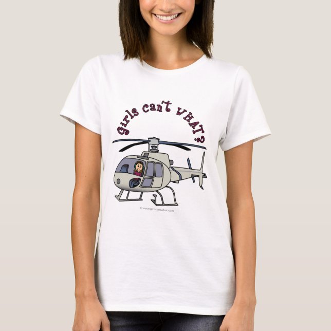 T-shirts Menina de Helicóptero Claro (Frente)