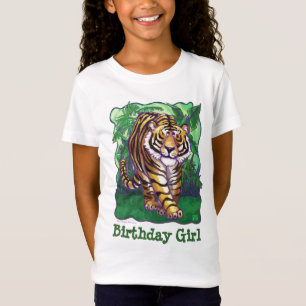 T-shirts Menina do aniversário do centro do partido do