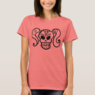 T-shirts Menina do crânio do rabo de cavalo