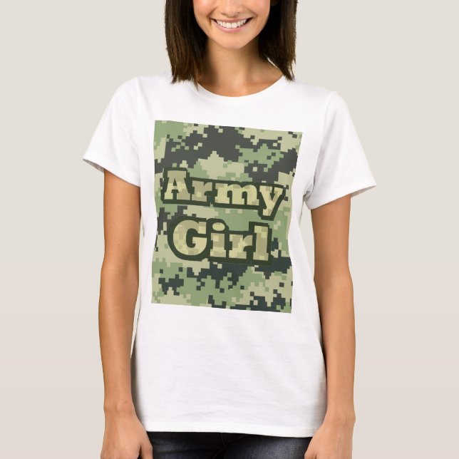 T-shirts Menina do exército (Frente)