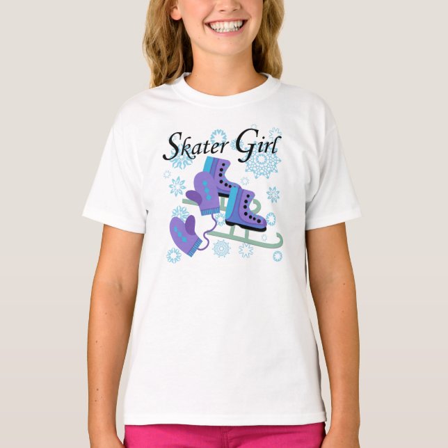 T-shirts Menina do patinador (Frente)