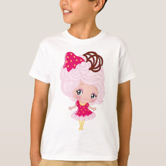 T-shirts Menina do prazer da morango de Kawaii