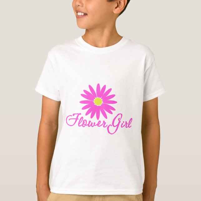 T-shirts Menina Flor Margarida/ Rosa (Frente)
