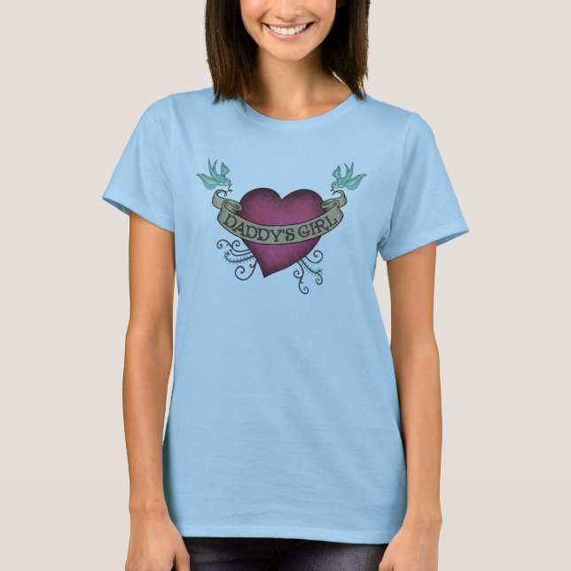 T-shirts Menina HeartTattoo de Daddys (Frente)