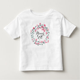 T-shirts Menina Irmã Coral Peony Wreath Baby Girl