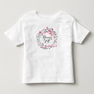 T-shirts Menina Irmã Coral Peony Wreath Baby Girl