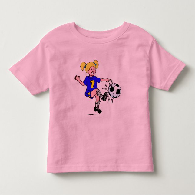 T-shirts Menina Jogando Futebol (Frente)
