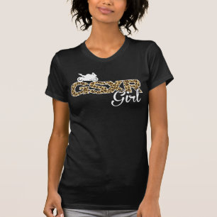 T-shirts Menina-Leopardo de GSXR com impressão traseiro