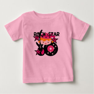 T-shirts Menina loura da estrela do rock