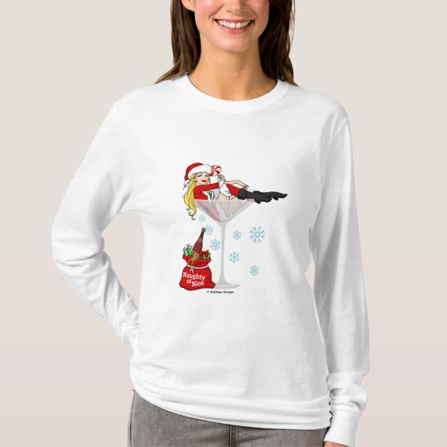 T-shirts Menina martini do papai noel (Frente)