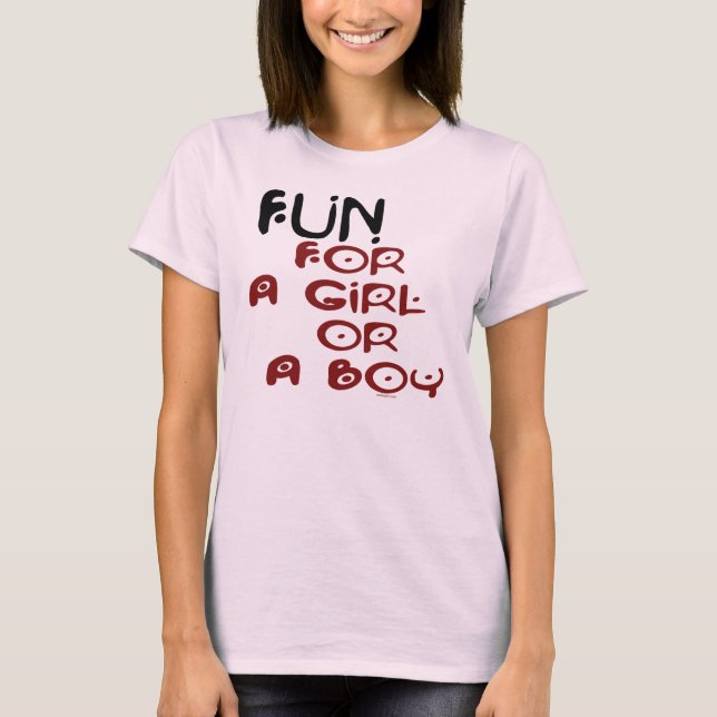 T-shirts Menina ou menino do divertimento (Frente)