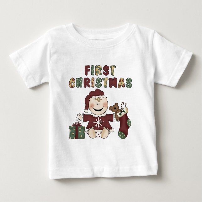 T-shirts Menina Primeiro 1º Natal Férias (Frente)