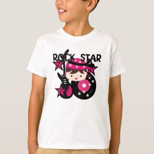 T-shirts Menina triguenha da estrela do rock