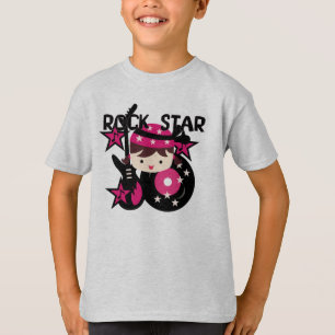 T-shirts Menina triguenha da estrela do rock