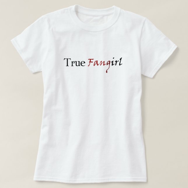 T-shirts Menina verdadeira do colmilho (Frente do Design)