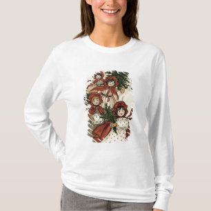 T-shirts Meninas com azevinho e a árvore de Natal