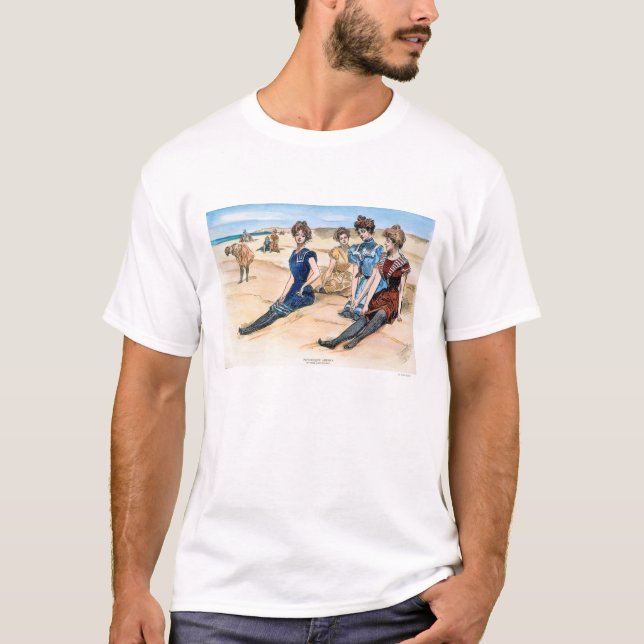 T-shirts Meninas de Gibson na praia, 1900 (Frente)