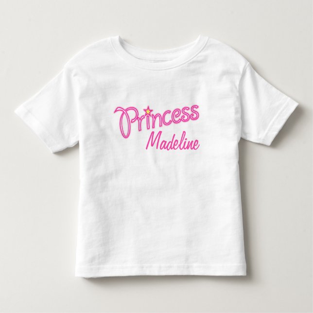 T-shirts Meninas de texto gráfico da Princesa Personalizada (Frente)