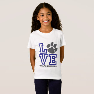 T-shirts Meninas do cruzamento do lobo do AMOR