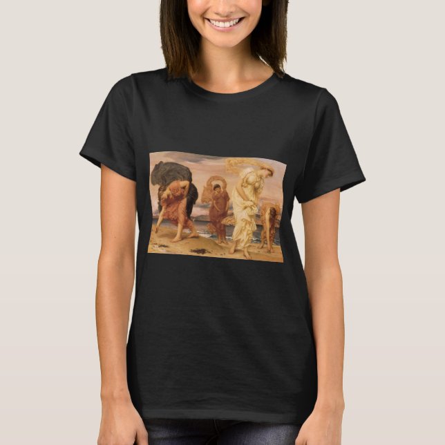T-shirts Meninas Gregas Catando Seixos de Lord Leighton (Frente)