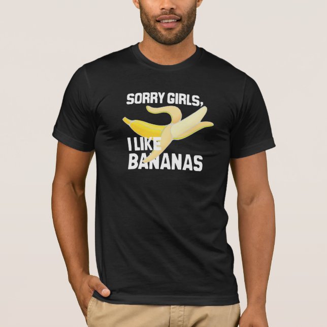 T-SHIRTS MENINAS PESAROSAS EU GOSTO DE BANANAS - BRANCO - (Frente)