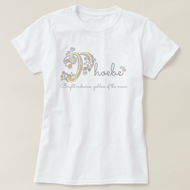 T-shirts Meninas Phoebe nomeiam personagem decorativo (Frente do Design)