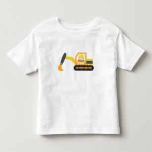 T-shirts Menino Construtor Escavadeira Veículo de Construçã