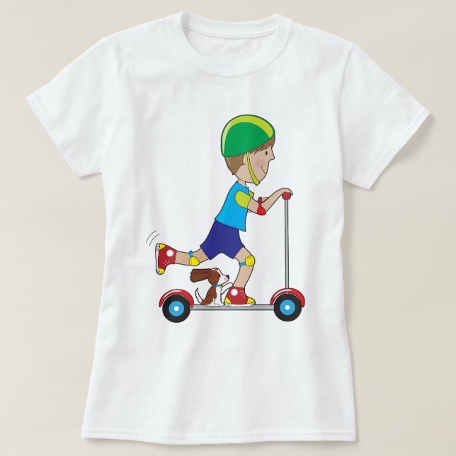T-shirts Menino do patinete (Frente do Design)