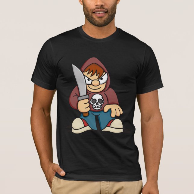T-shirts Menino impertinente com faca (Frente)