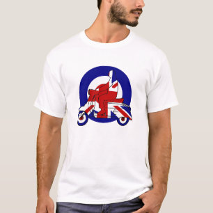 T-shirts Menino retro Reino Unido do patinete da