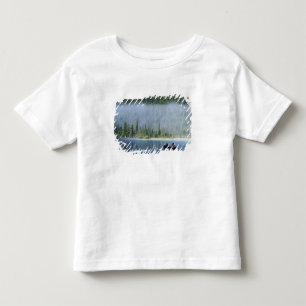 T-shirts Meninos que pescam no lago de aves aquáticas, Banf