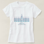 T-shirts MENORAH-Cor-de-rosa & cerceta!<br><div class="desc">O rosa & a cerceta Menorah para os feriados você soube que 1 em 40 pessoas judaicas leva uma mutação genética? Rosa e de peito e de câncer de ovário da cerceta consciência. FORCE o rosa da FORÇA do logotipo e o rosa das estrelas da cerceta e a luz judaicos...</div>