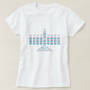 T-shirts MENORAH-Cor-de-rosa & cerceta!