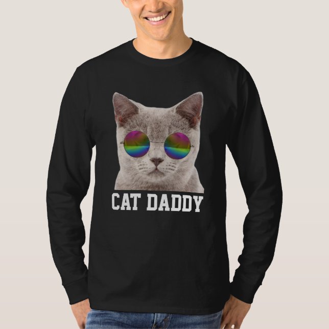 T-SHIRTS MENS DO DIA DE OS PAIS DO PAI CAT (Frente)