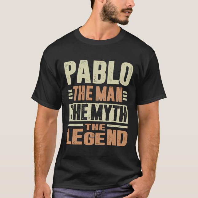 T-shirts Mens Engraçado Nome Personalizado Pablo (Frente)