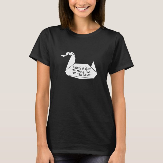 T-shirts Mensagem do guindaste da fuga (Frente)