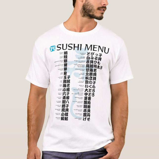 T-shirts Menu-Jpanese do sushi (Frente)