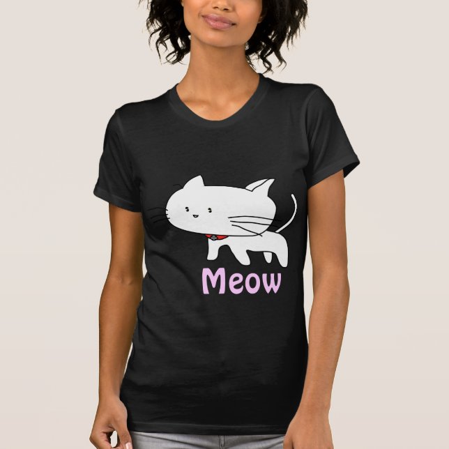 T-shirts Meow o gato (Frente)