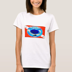 T-shirts Mergulhador azul do furo básico