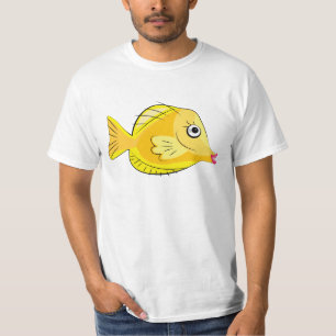 T-shirts Mergulhador tropical amarelo dos peixes de Tang