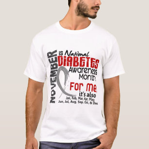 T-shirts Mês da consciência do diabetes cada mês para MI