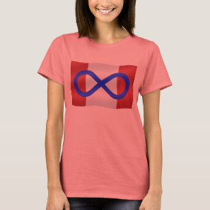 T-shirts Metis Flag Mulheres Tee Organic Metis Canada