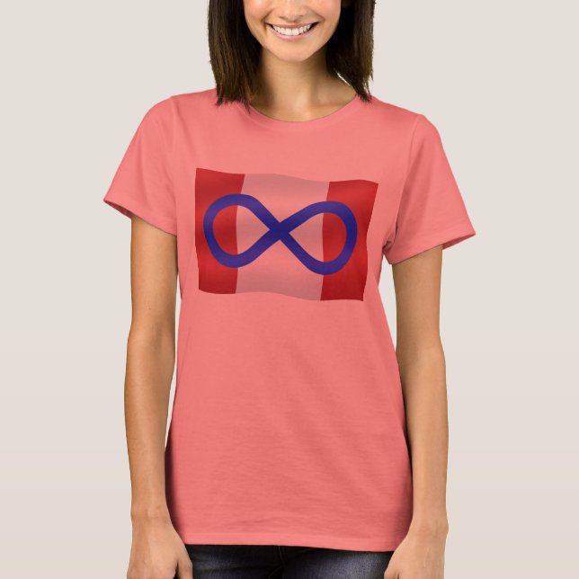 T-shirts Metis Flag Mulheres Tee Organic Metis Canada (Frente)