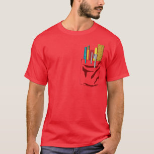T-shirts Meu Bolso. As minhas Canetas. (castanho avermelhad