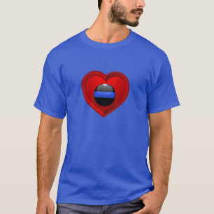 T-shirts Meu coração está atrás da linha azul fina