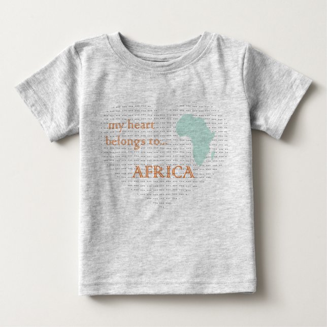 T-shirts Meu coração pertence a ÁFRICA (Frente)